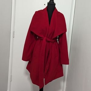 Red Live Tree Shawl Coat
